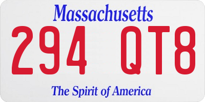 MA license plate 294QT8