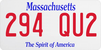 MA license plate 294QU2
