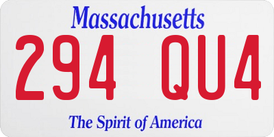 MA license plate 294QU4