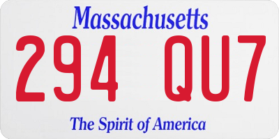 MA license plate 294QU7