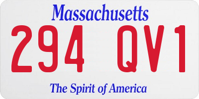 MA license plate 294QV1