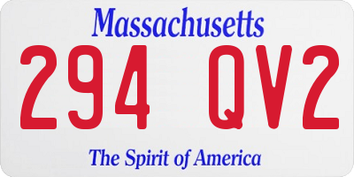 MA license plate 294QV2