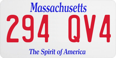 MA license plate 294QV4
