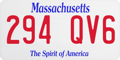 MA license plate 294QV6