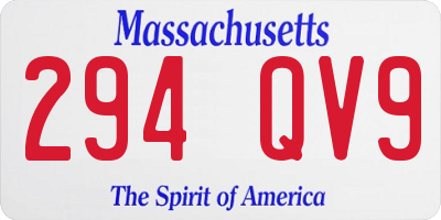MA license plate 294QV9