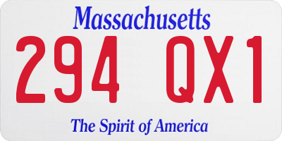 MA license plate 294QX1