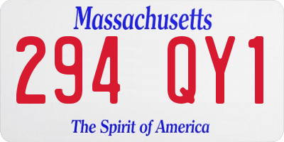 MA license plate 294QY1