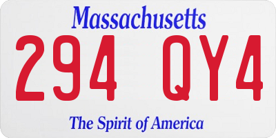 MA license plate 294QY4