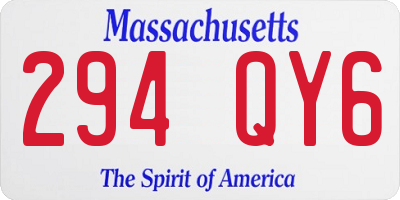 MA license plate 294QY6
