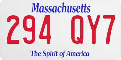 MA license plate 294QY7