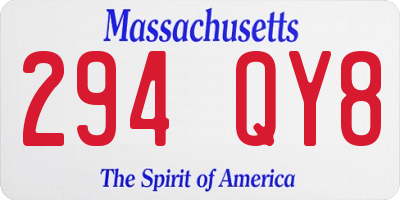 MA license plate 294QY8