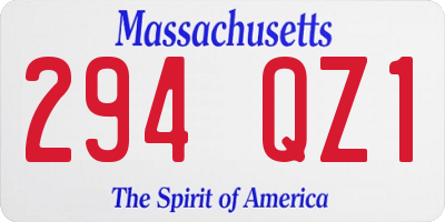 MA license plate 294QZ1