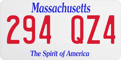 MA license plate 294QZ4