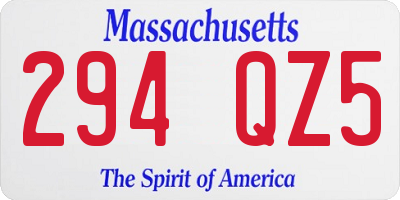 MA license plate 294QZ5
