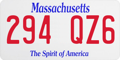 MA license plate 294QZ6