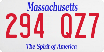 MA license plate 294QZ7
