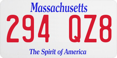 MA license plate 294QZ8