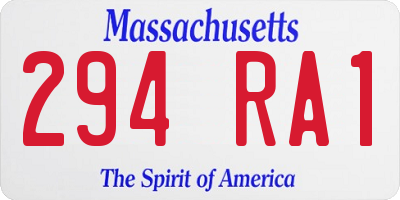 MA license plate 294RA1