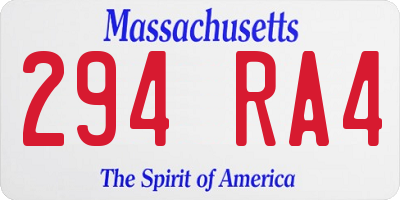 MA license plate 294RA4