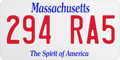 MA license plate 294RA5