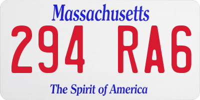 MA license plate 294RA6
