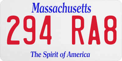 MA license plate 294RA8