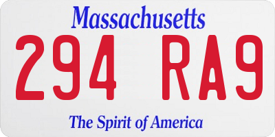 MA license plate 294RA9