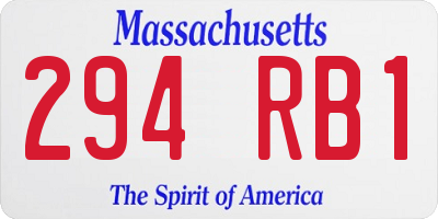 MA license plate 294RB1