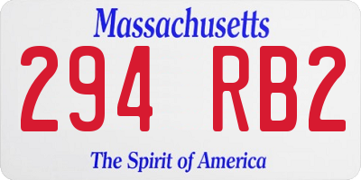 MA license plate 294RB2
