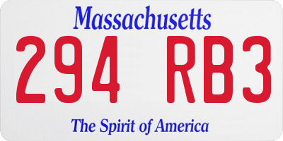 MA license plate 294RB3