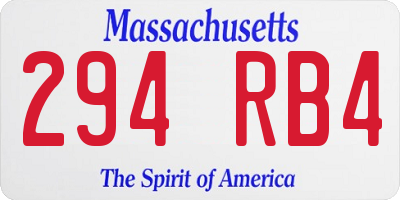 MA license plate 294RB4