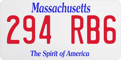 MA license plate 294RB6
