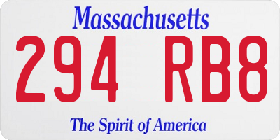 MA license plate 294RB8