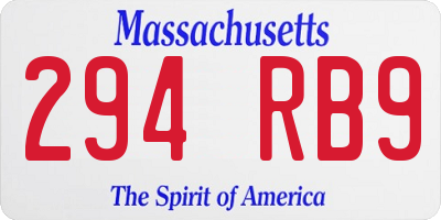 MA license plate 294RB9