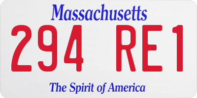 MA license plate 294RE1