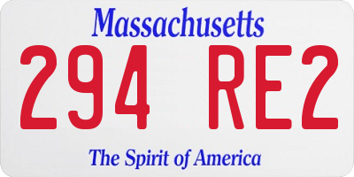 MA license plate 294RE2