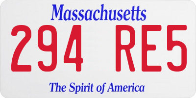 MA license plate 294RE5