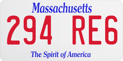MA license plate 294RE6