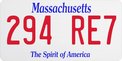MA license plate 294RE7
