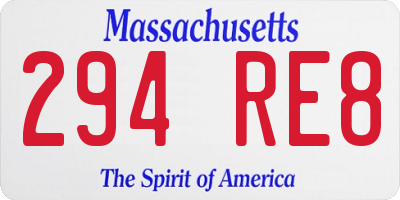 MA license plate 294RE8