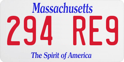 MA license plate 294RE9