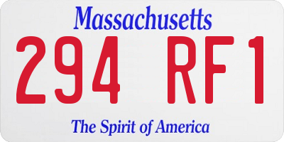 MA license plate 294RF1