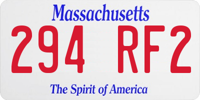 MA license plate 294RF2