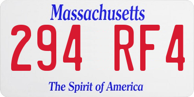 MA license plate 294RF4