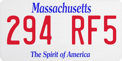 MA license plate 294RF5