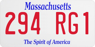 MA license plate 294RG1