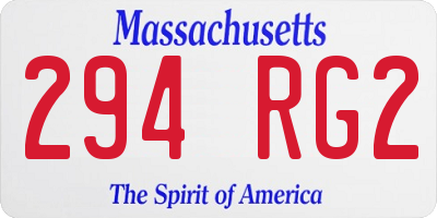 MA license plate 294RG2