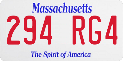 MA license plate 294RG4