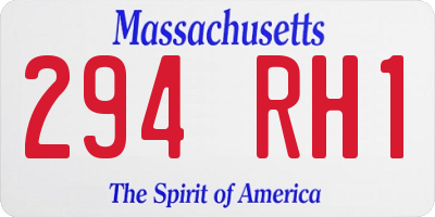 MA license plate 294RH1