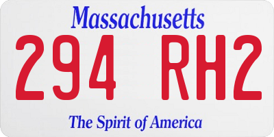 MA license plate 294RH2